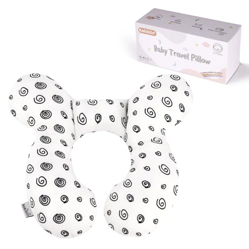 Image of KAKIBLIN Baby Neck Pillow, Baby Head Pillow, Upgraded Travel Support Pillow for Carseat, Newborn Neck Support for Car Seat,Pushchair (Snail)