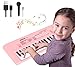 Mini Pianola per Bambini 37 Tasti Elettronica Musicale Tastiera di Pianoforte con Microfono Giocattoli Musicali Educativi Regali per 3-8 Anni Ragazze Ragazzi Principianti （Rosa）