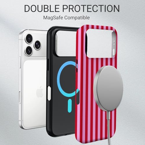 TPU Phone Case for iPhone 17 Pro Max, MagSafe Wireless Charging Compatible, Shockproof Slim Fit Protective Cover with Anti-Yellowing & Raised Camera Protection (Stripes 4, iPhone 17 Pro Max(6.9")) by Mokiy - Used condition - Image 6