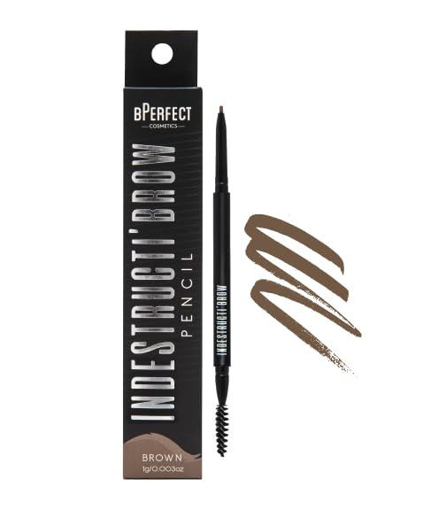 BPerfect IndestructiBrow Pencil - Retractable Ultra-Fine Brow Pencil with Spoolie - Shade: Irid Brown - 1g