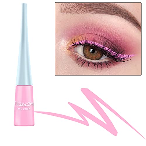 Faeyli Liquid Eyeliner Pen Durable Waterproof, Matte Eyeliner, Pink Eyeliner Pen, White Black Red Brown Green Purple Waterproof High Pigment Color Eyeliner Eye Makeup (02) #TOP1
