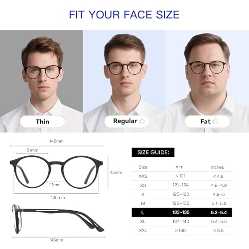 Image of BLUEMOKY Reading Glasses for Men and Women: Blue Light Round Classic Eyeglasses - Computer Readers Glasses
