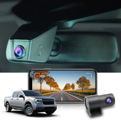 Fitcamx Front 4K+Rear 1080P Dash Cam for 2022-2025 Ford Maverick (with Rain Sensor), OEM Factory Style, Dual HD Video, Built-in WiFi & APP, Loop Recording, Collision Sensor, Easy to Use, 128GB Card