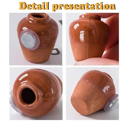 Soporte realista para plantas con mini jarrón de cerámica e imán 8