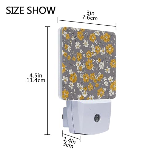 Lámpara de noche sensor LED color amarillo floral miniatura 3