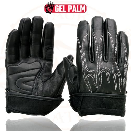Image of Milwaukee Leather Men's Leather Motorcycle Gloves - Gel Padded Palm, Adjustable Wrist, Riding Gloves - 5X-Large