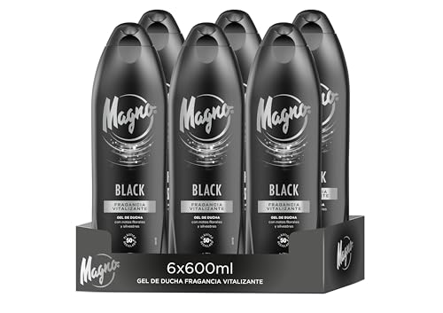 Magno - Gel de Ducha Black Energy - pack de 6 de 600ml (3.600ml)...