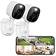 AOQEE 2K Überwachungskamera Aussen/Innen - Kamera Überwachung Aussen, WLAN Kamera Indoor/Outdoor IP65 Wasserdicht, farbige Nachtsicht, Zwei-Wege-Audio, SD/Cloud-Speicher, 2 Stück