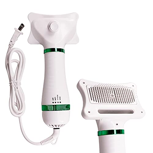 TOPROAD 3 in 1 Upgraded Pet Hair Dryer, 3 Heat Settings Portable Dog Blower with Self Cleaning Slicker Brush Hair Removal, Pet Grooming Hair Dryer for Short and Medium Coated Pets
