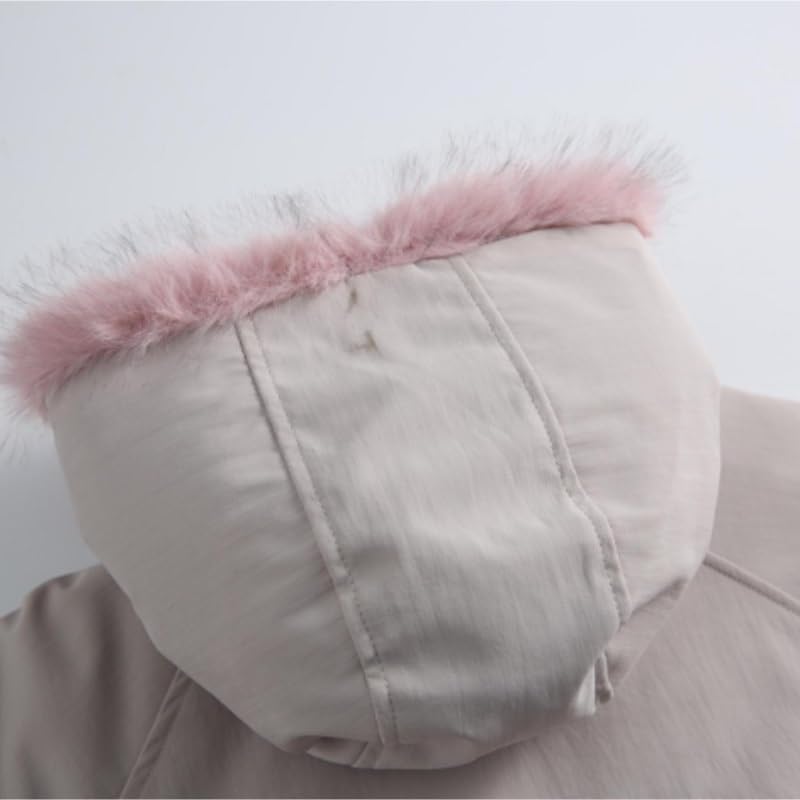 Plush Collar Retro Cotton Padded Jacket with Loose Commuting