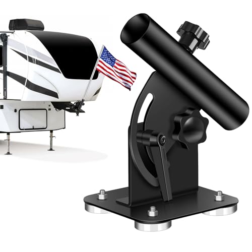 EJYTRVT Magnetic Flag Pole Holder for 5th Wheel RV Hitch Heavy-Duty Magnetic RV Flag Pole Mount for Fifth Wheel No-Drill Installation 90 Adjustable Angle Perfect for Camper and Trailer