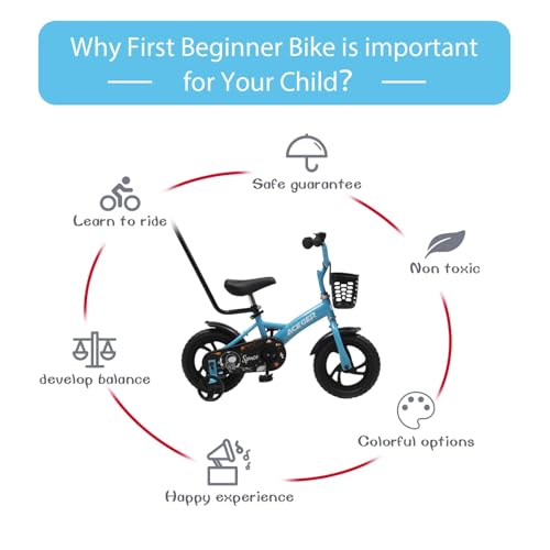 Image of ACEGER 12 inch Kids Balance Bike with Basket, Toddler Bicycle for Early Learning Leg Strength and Steady Balancing, Durable Frame&Tool-Free Adjustable Seat, Gift Bike for 2-5 Kids, No Brake