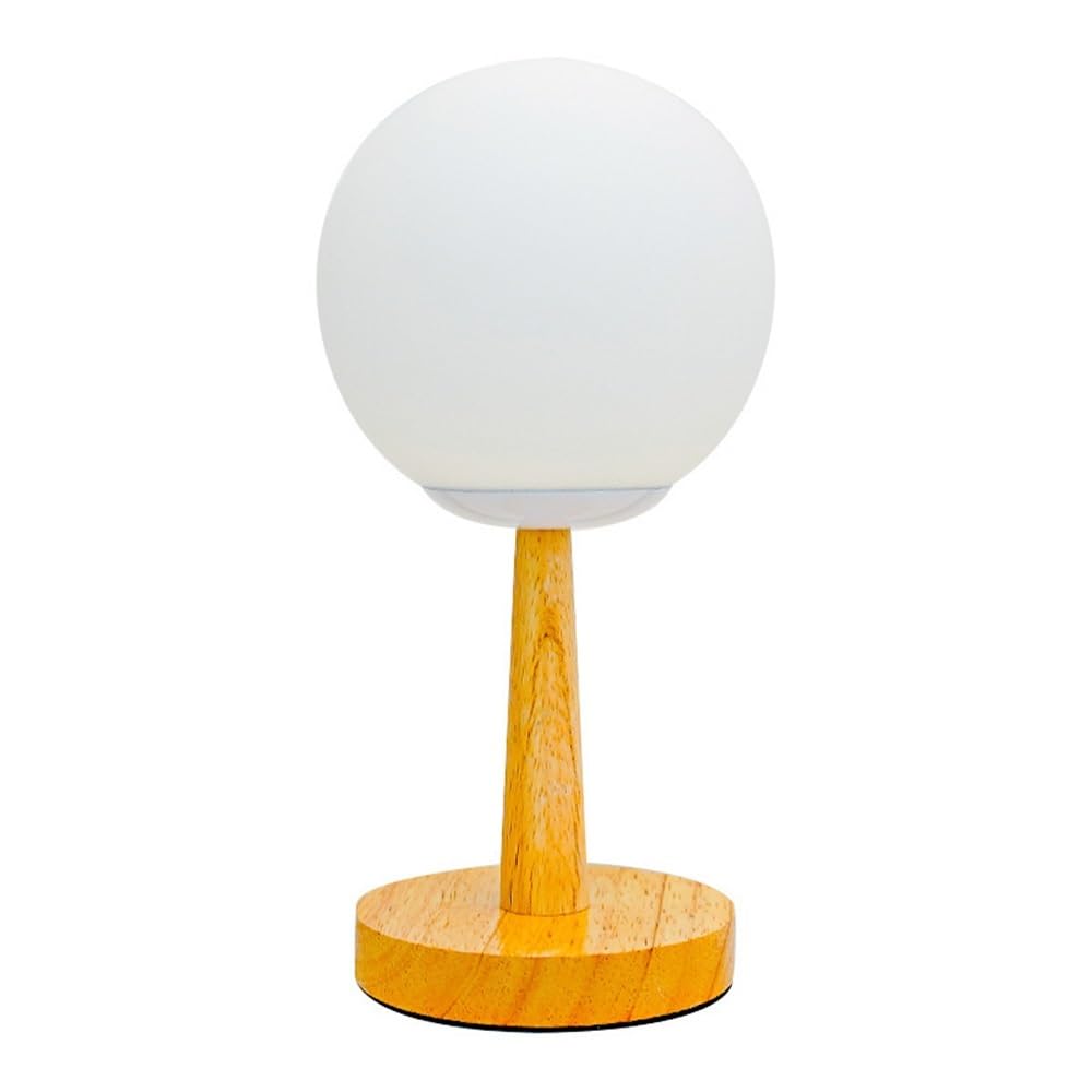 T2H9B5V4G8 Desk Lamp Small Wooden Table Lamp Decorates the Desk Bedside Bedroom Study Glass Night Light