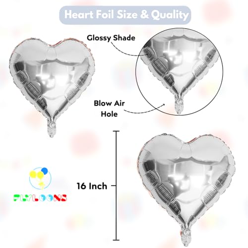 Image of Flyloons 17th Happy Anniversary Decoration Items Purple for Men Women Husband Wife Mom Dad Parent Couple Home Bedroom Car With 20 Pcs Metallic Balloons Anniversary Banner 2 Pcs Heart Set Kit