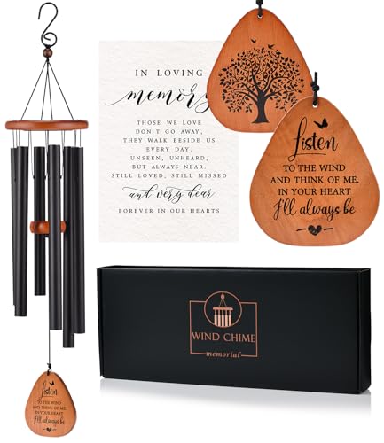Image of AMBOBE Memorial Wind Chimes for Loss of Loved One, Sympathy Wind Chimes Gift, Bereavement Gifts, Beautiful Outdoor Garden Decor with Soothing Melodic Tones