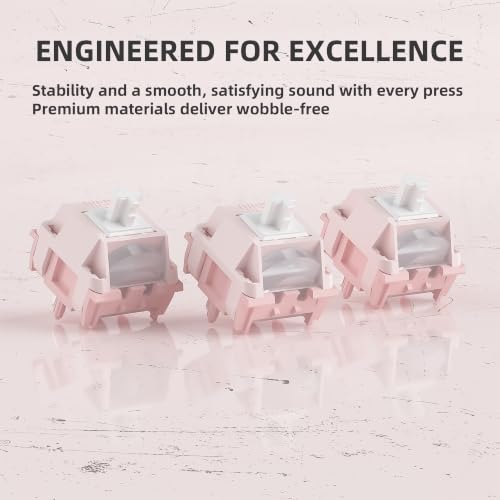 Image of Kailh Butterfly Pink Keyboard Switch,5pin 35gf Linear Pre-Lubed 90PCS