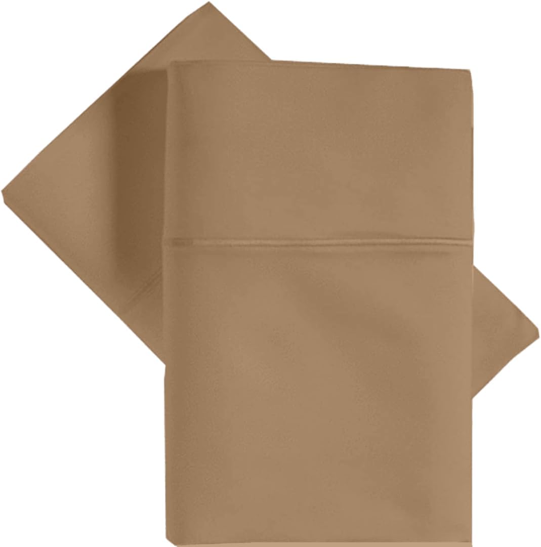 Queen Pillow Cases Set of 4, Taupe, 1000 Thread Count 100% Cotton Pillowcases, Sateen Weave, Breathable and Cooling, Envelope Closure, Soft Hotel Quality Bed Pillow Covers, 20" X 30"