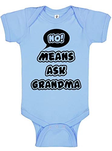 Aiden's Corner - Handmade No Means Ask Grandma or Grandpa Bodysuit - Funny Baby Boy & Baby Girl Clothes