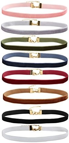 MILAKOO Velvet Choker Necklace Set for Women Girls Gothic Tattoo Lace Black Chokers 8 PCS
