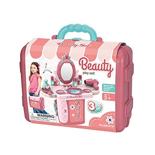 TOYVELLY 3 in 1 Cosmetic and Beauty Salon Toy Set with Handy Gift Set 21 Pieces (Multicolour) 4