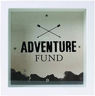 Splosh Adventure Fund Change Box Gift Square Glass Front To See Savings Inside