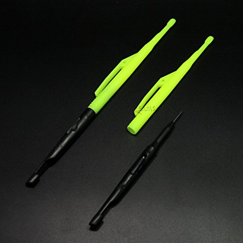 SAMSFX Fishing Plastic Hook Disgorger Hook Removers Tool Built-in Hair Rig Needle