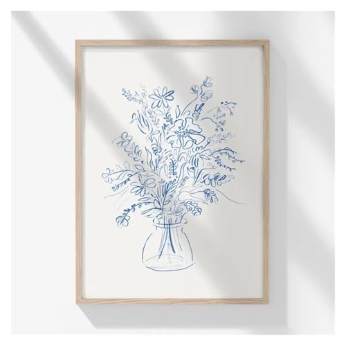 Impression affiche esthétique de fleurs bleues sur toile Premium
