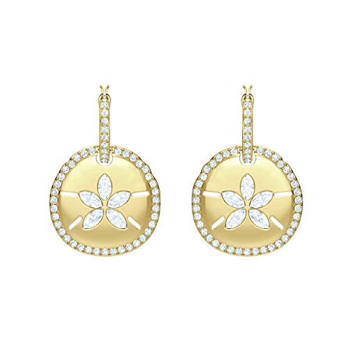 Preisvergleich Produktbild Swarovski Ocean Sand Coin Ohrringe, Weiss, Vergoldet