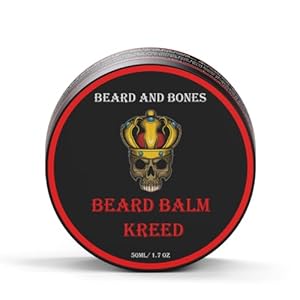 Beard and Bones – 50ml Nut-Free Beard Balm for Men | Shea Butter, Jojoba Oil & Grapeseed Oil | Moisturizing & Nourishing Balm for Coarse Beards | 6 Scent Choices (Kreed)