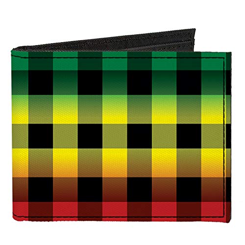 Buckle-Down Men's Standard Canvas Bifold Wallet Buffalo Plaid, 4.0