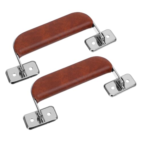 Asas de cuero PU vintage resistentes para reparar maletas de viaje y estuches de música
