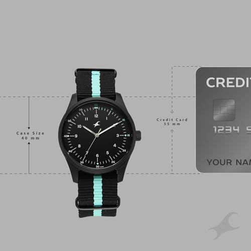 Image of Fastrack Stunners XI with Quartz Analog Black Dial Black Nylon /NATO Strap Watch for Men - 38214NP02