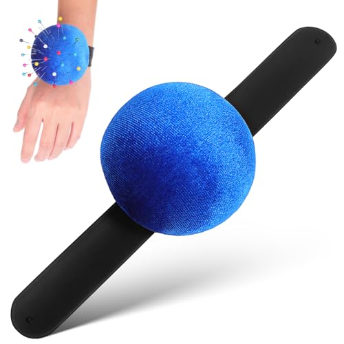 Garneck Slap Bracelet Pin Cushion Wrist Mounted Pin Holder Universal Slap Bracelet Embroidery Needle Cushion Wrist Band Sewing Supply