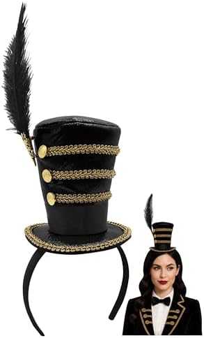 Nicky Bigs Novelties Morph Ring Master Hat, Lion Tamer Hat, Ring Leader Hats, Circus Hats, Ringmaster Costume Women