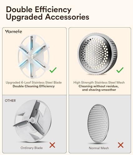 Fabric Shaver, Rechargeable Sweater Shaver, Lint Shaver with 6-Leaf Blades, Electric Lint Remover for Clothes & Furniture, Couch Pilling Remover Depiller for Removing Fuzz, Lint, Pills, Bobbles Fabric Shaver, Rechargeable Sweater Shaver, Lint Shaver with 6-Leaf Blades, Electric Lint Remover for Clothes & Furniture, Couch Pilling Remover Depiller for Removing Fuzz, Lint, Pills, Bobbles