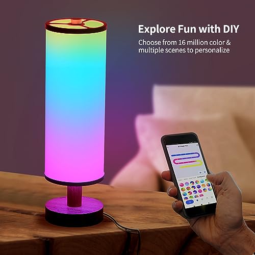 Chiphy Table Lamp, Smart Table Lamp Rgb Color Changing Lamps, Remote & App Control Work With Alexa, Dimmable Bedside Lamps Nightstand Lamp For Living Room Bedroom Working Reading Home Décor #TOP3