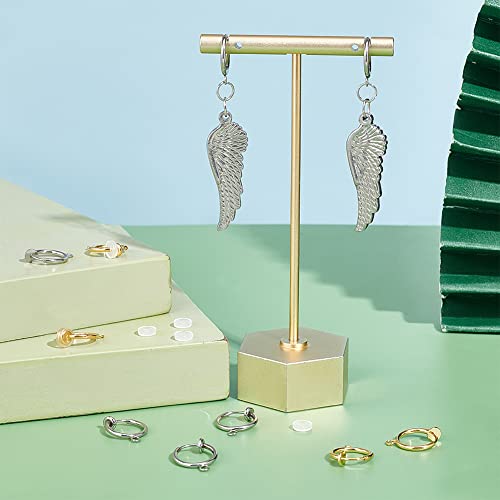 UNICRAFTALE 20 Stück 2 Farben Schmuck Ohrclips Nasenpiercing Piercing Clip 304 Edelstahl Ohrclips Und 20 Stück Komfort Silikon Pads Creolen Für Die Schmuckherstellung