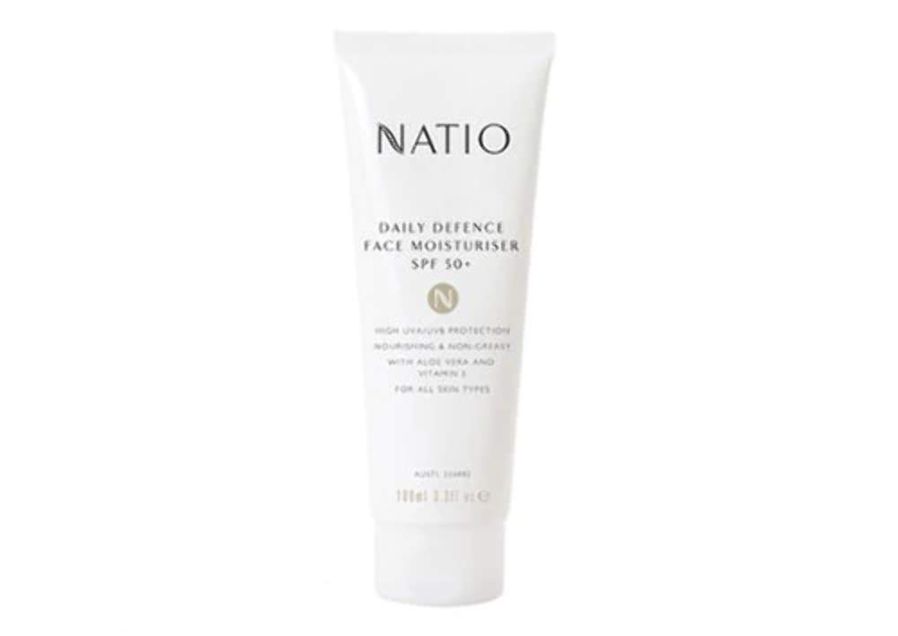 NatioAustralia Aromatherapy Daily Defence Face Moisturiser with SPF 50, 100 ml - Moisturising Sunscreen - Broad Spectrum Face Sunscreen