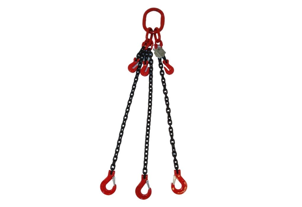 Joma-Tech Chaîne de butée à 3 brins 2 m GK8 8 mm noire avec crochet de sécurité et griffe de raccourcissement