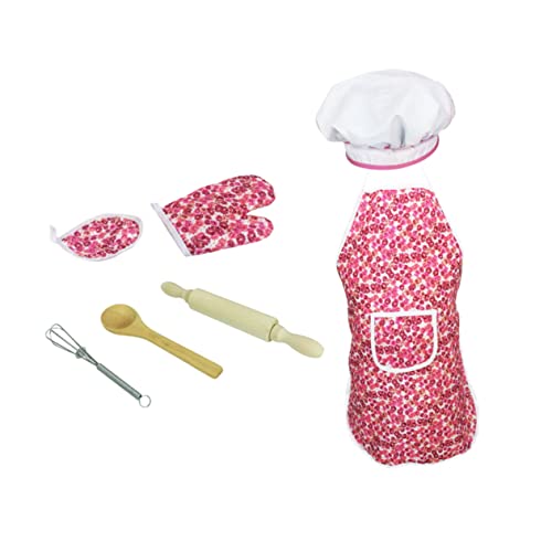 Foytoki 3Pcs Set Apron Set Kids Educational Toys Toddler Suit Baking Tools For Teens Kitchen Pretend Play Toy Kitchen Set For Kids Tool Kit Gloves Clothing Cooking Mitt Kitchen Gift Wooden #TOP1