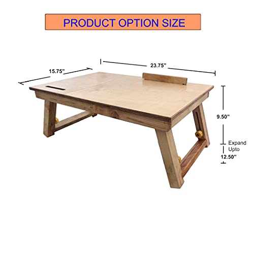 Image of Multi-Purpose Portable Wooden Foldable Laptop Table with Foldable Legs /Computer Stand for Reading Writing on Bed, Couch, Sofa, Floor