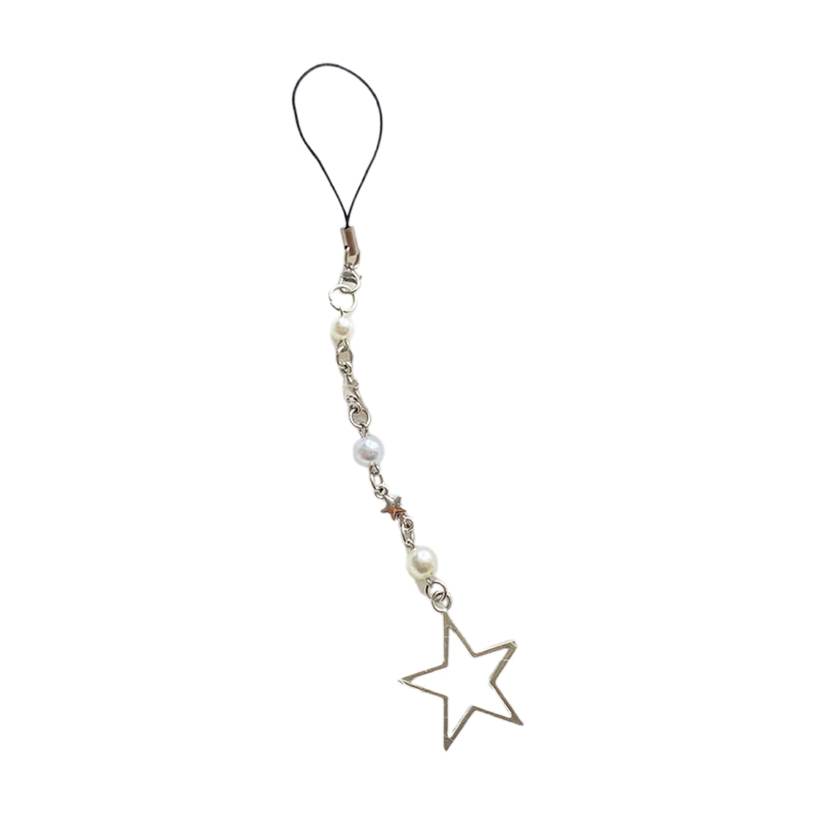 NEWFT Handmade Phone Charm Women Five-pointed Star Pendant Keychain