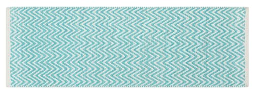 Image of THE HOME TALK Cotton Chenille Bath Rug | Area Rug for Spa, Vanity Shower, Kitchen & Living Room | Water Absorbent Linens | Warm & Soft Carpets | Bathroom Accessories (40x120 cm, Turquoise)