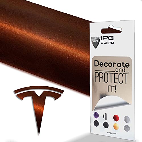 Image of IPG Compatible with Model Y Decal Sticker (8 Logo Set) Overlay Stickers Do it Yourself Stickers Set Personalize Your Tesla (Bronze)
