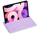 Macally Small Wireless Bluetooth Keyboard for iPad mini/Air/Pro, iPhone, Tablet, and Phone - 78 Key iPad Keyboard with Built-in Stand - Universal Compatible Multi Device - Purple