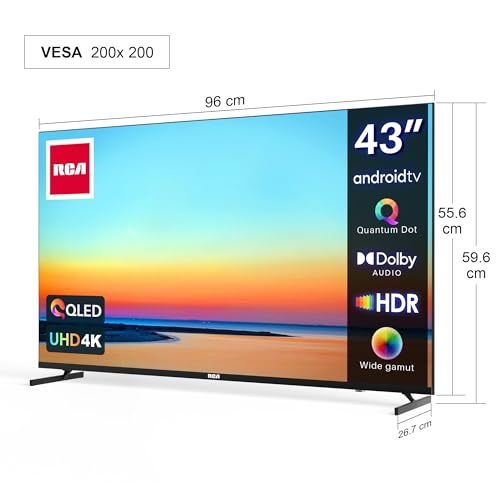 RCA QLED Smart TV 43 Zoll (108 cm) UHD 4K HDR Android TV mit WiFi Bluetooth HDMI Triple Tuner YouTube Netflix Prime Video VEVO Disney+ funktioniert – Bild 8