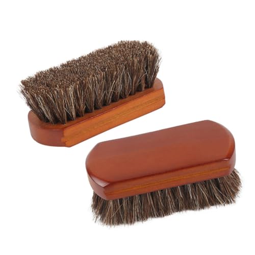 FRCOLOR Cepillo Profesional de Caballo para Zapatos Grande Cerdas Naturales para Limpieza y Pulido de Botas Cuidado y de Calzado