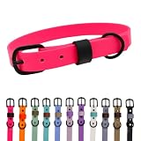 Waterproof BioThane Dog Collar – Odor Resistant, Easy to Clean, Flexible & Durable Adjustable Collar for Swimming, Hiking & Everyday Wear...