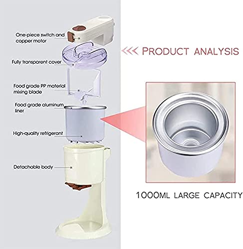 LIOYUHGTFY Eismaschine Eismaschine Eingebauter Gefrierschrank Eismaschine für Küche Obst EIS Roll Frozen Dessert Maker… – Bild 3