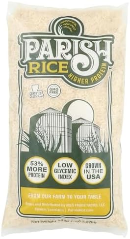 Parish White Rice – High-Protein Low Glycemic Index White Rice, 5lb Bag